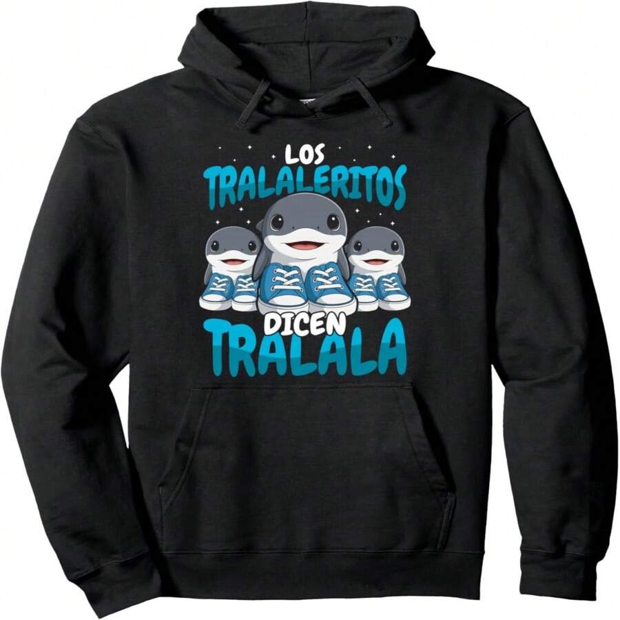 Los Tralaleritos Dicen Tralala - Italian Brainrot Funny Kids Pullover Hoodie - Hitam 13 - View 1