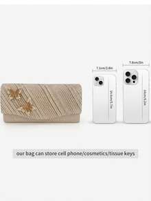 New Butterfly Envelope Clutch Bag, High-End Handbag For Banquet, Wedding, Party, Princess Style, Rhinestone Decor, Versatile Shoulder/Crossbody Bag