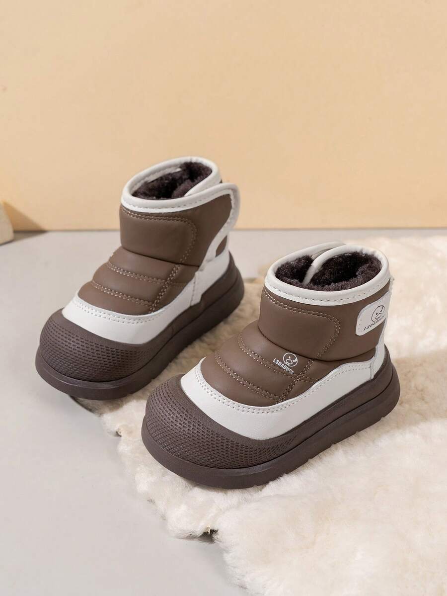 1 Pair Children's Outdoor Soft-Sole Thermal-Lined Snow Boots, Fashionable & Versatile For Winter