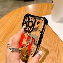 Funda para Teléfono - Fundas Creativas y Elegantes Adecuadas para iPhone 17, 16, 15, 14, 13, 12, 11 Pro Max, X, XR, XS Max, 8 y 7 Plus, con una Parte Trasera Suave Transparente para Protección contra Caídas. - Negro - Ver 5