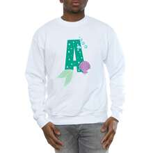 Disney Mens Alphabet A Is For Ariel Sweatshirt (White) - Biały - Zobacz 5