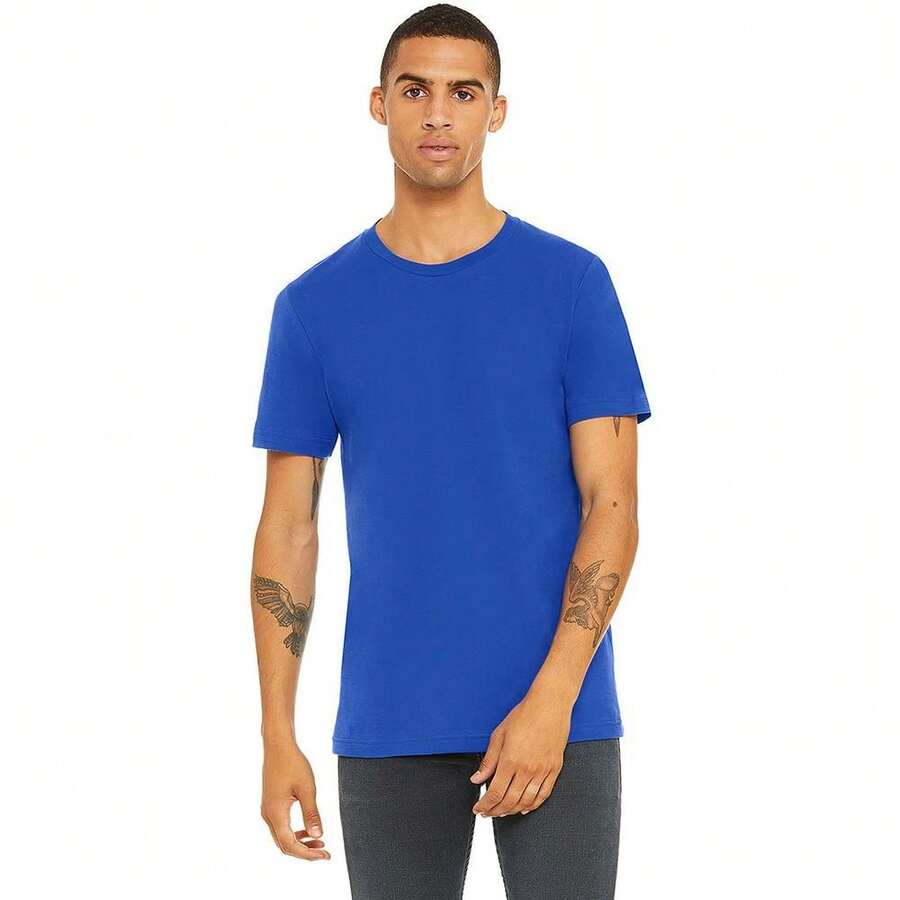 Canvas Unisex Jersey Crew Neck TShirt / Mens Short Sleeve TShirt (True Royal) - Royal Blue - View 1