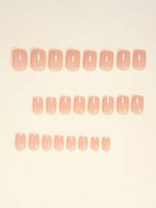 24片短款甜美简约纯亮粉色亚克力全覆盖假指甲，可重复使用，适合女孩和女士。内含1片果冻胶和1片指甲抛光片，清洁指甲后即可轻松涂抹，用果冻胶按压指甲15秒，即可拥有亮丽新指甲。建议搭配指甲油使用，效果更持久。美甲用品 - 粉色 - 查看 3