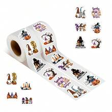 500 Peças Rolo de Adesivos de Gnomos de Halloween, Adesivos Impermeáveis de Vinil para Feriados, Jornalismo, Laptop, Para-choque, Skate, Garrafas de Água, Computador, Telefone Celular, Suprimentos para Festa de Halloween