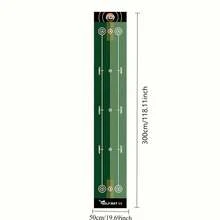 1pc Portable Golf Practice Mat - Washable, 300cm*50cm, Non-Slip Green Training Mat With Distance Markings And Target Points, Suitable For Indoor Home Practice, Office And Dorm Use, Indoor/Outdoor Use - Multicolor - View 6