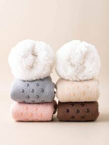 1 par de calentadores de piernas con forro térmico, calentadores de piernas gruesos y antideslizantes para mujer, para invierno