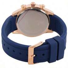 Guess Ladies' Quartz Watch,Dark Blue Dial, Blue Strap, Three Dial Display, Sunday Hour And Minute Display, Business Elegant Style, Fashionable Classic, Suitable For Daily Wear, A Gift For Girlfriends And Mothers W0562L1/W0562L3