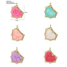 1pc Multi-Color Heart Shaped Copper Pendant, Delicate Handmade DIY Necklace, Bracelet, Earring Jewelry Pendant, Suitable For Thanksgiving Gift