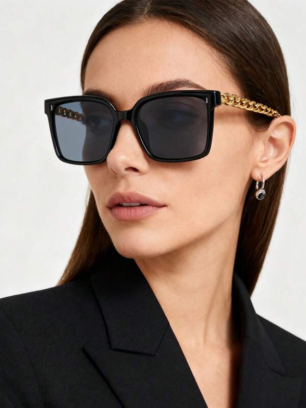 1pc Fashionable Retro Sunglasses, Suitable For Daily, Vacation, Beach, Street Use, Ideal For Halloween, Christmas, Year-End Shopping List Gifts