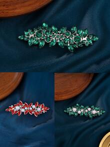 1件装时尚奢华金属女士休闲日常发夹发饰弹簧夹，适合婚礼派对佩戴，情人节礼物，学校用品，发饰