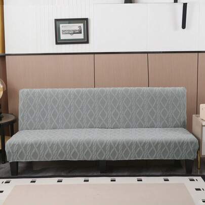 1 件提花沙发床罩，防滑、可机洗、易于安装、无扶手沙发保护罩、涤纶材质、波浪纹理图案、沙发保护罩弹性贴合罩可拉伸罩