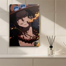 1 pièce Affiche sur canevas d'art mural de pirate anime - Une pièce sur le thème des pirates avec des yeux vifs et des scènes d'action dynamiques, convient pour le salon, la chambre, le bureau, le garage - Cadeau pour les fans d'anime, décoration de la maison, couleurs vives, œuvre d'art durable, sans cadre.