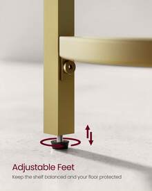VASAGLE 5-Tier Corner Shelf Stand, Corner Bookshelf, Bathroom Organizer, Plant Stand, Tempered Glass, Metallic Gold - 金色 - 查看 6