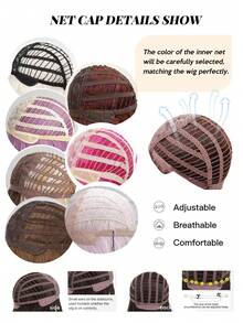 五星推荐 14 英寸优雅中长棕色直发假发，带刘海 - 玫瑰网帽，耐热合成纤维，女士假发，适合日常、派对、角色扮演、万圣节和其他场合 - 棕色 - 查看 10