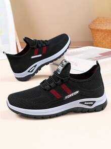 Breathable Mesh Sneakers] Lightweight Breathable Mesh Sneakers - Non-Slip EVA Sole, Comfortable Ankle Support, Lace-Up Low-Top Running & Tennis Shoes For Men And Women, Retro Style, All-Season Wear, Fitness Wear