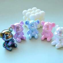 1 Peça Estatueta de Urso Colorido, Artesanato, Adequado para Decoração na Mesa da Sala de Estar. Feito à Mão, Estilo Moderno, Pequena Estatueta de Animal de Cerâmica, Decoração para Casa, Acessório DIY.