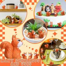 Mini Esquilo de Resina, Miniaturas de Esquilo Minúsculas, Figuras Pequenas de Esquilo de Resina, Miniaturas de Animais da Floresta, Acessórios de Jardim, Decoração de Topo de Cupcake, para Paisagismo Externo, Jardim, Gramado, DIY, Artesanato de Aniversário