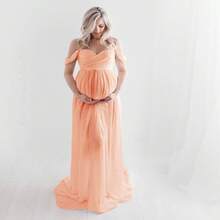 粉色春季孕妇露肩及地长裙 - 粉色 - 查看 2