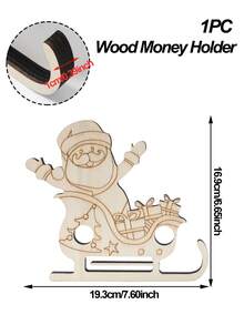 1 buc. Ornament de Crăciun pentru suport de bani din lemn, suport de bani din lemn pentru colorat DIY, cadou perfect de Crăciun pentru familie și prieteni, ornamente de Crăciun creative pentru portofel din lemn pentru a îmbunătăți atmosfera festivă a familiei, decorațiuni de Crăciun pentru casă, cadouri creative de petrecere de Crăciun, decorațiuni de Crăciun fericit, decor, cadouri de Anul Nou 2026, decorațiuni de Crăciun din lemn