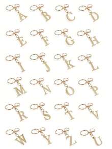 1 Stück hochwertiger und eleganter Schlüsselanhänger mit Goldbuchstaben, dreidimensionaler Anhänger mit Buchstaben A-Z, stilvoller Schlüsselanhänger aus Legierung, Charm für Tasche, Rucksack, Autoschlüssel, perfektes Accessoire für den täglichen Gebrauch von Frauen, tolles Geschenk für Paare, klassischer und einfacher Schlüsselanhänger, Dekoration, Taschenzubehör, geeignet als Geschenk für Freunde, Familie, Paare, Freundinnen, wichtige Geschenke, Urlaubssouvenirs