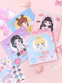 1pc Book Of 20pcs Clothing Stickers, Cartoon Stickers, Quiet Stickers, Game Stickers, DIY Dress-Up Party Favors Sticker