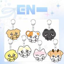 EN/HYPEN、Kpop、Heeseung、Jongseong、Taki、Sunoo 钥匙扣、粉丝周边商品、卡通可爱钥匙扣、2D 平面钥匙扣、动物造型钥匙扣、包包挂件、背包配件、可爱挂饰、圣诞节小礼物、生日礼物 - 彩色 - 查看 2