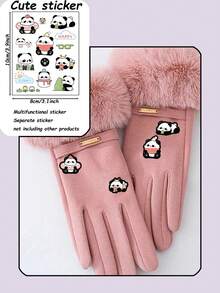 زوج من قفازات اللمس للنساء باللون البيج، مقاومة للماء مع بطانة دافئة ناعمة، قفازات شتوية للخارج، مقاومة للرياح، مناسبة للخروجات والسفر، توفر الدفء، ديكور الغرفة، ديكور هالوين، هالوين، ديكور الخريف، عيد الميلاد، ديكورات عيد الميلاد والهالوين - متعدد الألوان - مشاهدة 6