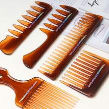 5-Piece Men's Styling Comb Set Barber Textured Comb Vintage Hair Brush PP Plastic Haircare Accessories