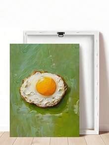 1pc Vintage Italy Posters Oil Painting Style Kitchen Prints,Abstract Pasta And Fork Prints Kitchen Fried Egg Wall Decor,Modern Dining Room Wall Art Funky Kitchen Poster,Bedroom Decor, Living Room Decor, Dining Room Wall Decor,Wall Arts, Wall Decor, Home Decor, Room Decor, Canvas Wall Art, Posters, Wall Art With Frame, Optional Frame ﻿