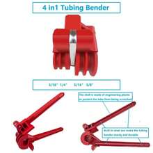 Tubing Bender, Tube Bender, 316u201D, 14 516 38 4 - IN - 1 Brake Line Bender Copper, Brass, Aluminum And Steel Fuel Line Pipe, Bends 0 - 180 - Initial - View 2