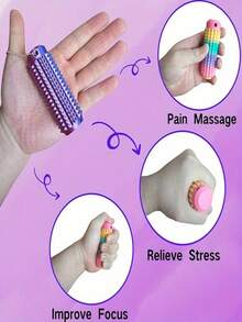 1pc Mini Sensory Keychain With 3D Cone Roller, Designed To Relieve Anxiety And Stress, Suitable As Halloween, Christmas, Friend Small Gift - Multicolor - View 9