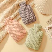 Plush Hot Water Bag, PVC Water Injection Bag, Warm Hands, Explosion-Proof And Leak Proof, Cute Embroidery, Simple And Portable, Detachable, Warm Hands And Feet, Use Hot Water Bottle During The Period, Winter New Warm Water Bag For Water Injection, Warm Stomach And Hands, Water Injection Hot Water Bag Cover, Small Cross-Border Explosion-Proof PVC Hot Compress