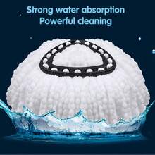 Triangle Cleaning Mop Replacement Head For O-Cedar EasyWring Microfibers Spin Mop Refill, 3 Pack ,White - White - View 7