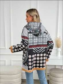 معاطف نسائية شتوية من الفليس مع جيوب وسحاب، بتصميم لوني مجزأ