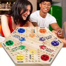 2-Sided Tabletop Board Game, All-Age-Friendly Game Set With Dual Playing Surfaces, Lightweight & Compact For On-The-Go Fun - Ideal For Family Gatherings, Camping Trips & Indoor Activities - Multicolor - View 5