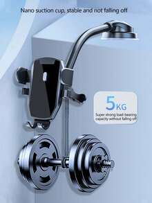 1pc Car Phone Holder, Bendable Soft Tube Suction Cup Rotatable Car Phone Mount For Dashboard/Windshield (2 Face Plates Randomly Sent)