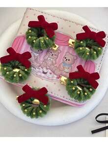 1 قطعة مشبك شعر لعيد الميلاد، اكسسوار شعر بشكل فراشة لأجواء عيد الميلاد، مشبك شعر مميز وممتع، هدية عيد الميلاد، مشبك شعر زخرفي، مناسب لاكسسوارات الشعر في الحفلات والمناسبات، اكسسوارات جميلة، مشابك شعر