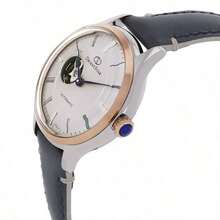 Orient 经典时尚女士奶油色表盘黑色皮革表带自动手表夏季配饰适合日常商务派对服装装饰送给爱人女友妈妈的绝佳节日礼物 RE-ND0011N00B