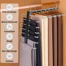 EstiloTendenciaPerchas Ganchos Para Pantalones, Perchas Plegables 6 En 1 De Acero Inoxidable, Percha De Acero Inoxidable En Forma De S, Organizadores De Almacenamiento Para Pantalones Faldas Bufandas (2)Calidad PremiumVersióN Mejorada - 2 - Ver 4