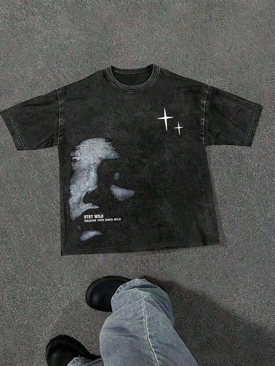 Unisex Casual Short-Sleeve T-Shirt With Graphic Print And Round Neck For Men, For Going Out, Gift For Boyfriend - 1 - 查看 1