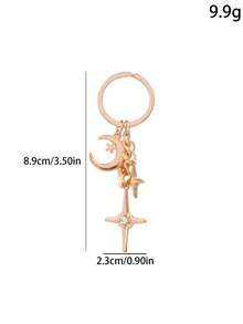 1pc Star & Moon Pattern Bag Charm, Bag Accessory, Keychain, Wallet Decor, Minimalist & Fashionable, Suitable For Dates, Gatherings, Parties, Great Gift For Women, Girlfriend, Birthday, Christmas Car Accessories For Woman
