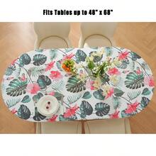 Oval Fitted Vinyl Tablecloth With Elastic Edge, Super Elastic Table Cloth, Wipe Clean Table Cover For Indoor And Outdoor - Multicolor - View 19