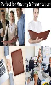 Professional Padfolio With Clipboard, Faux Leather Portfolio Folder Binder, Legal Pad Holder For A4 Letter Size Notepad, Resume, Writing Pad, Ideal Organizer For Business Office Conference, Black