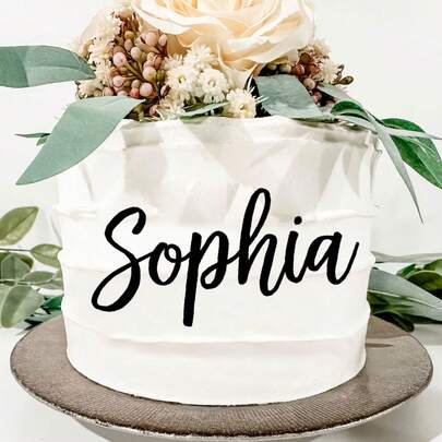 Personalised Name Cake Charm Cake Topper Happy Birthday Acrylic Custom Wedding Birthday Cake Topper Baptism Shower Acrylic Cake Decoration