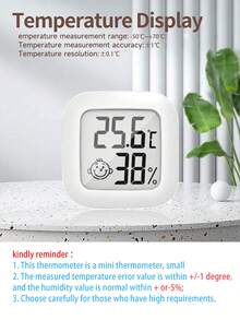 1pc/2pcs Mini Hygrometer, Compact Digital Humidity And Temperature Meter With LCD Display - Accurate Temperature And Humidity Monitor, Battery Powered, Easy To Read Comfort Indicator