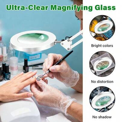 72 LED 8X/10X New Illuminated Magnifier Lamp, With USB 3-Color LED, For Soldering Repair, Desktop Lighting And Skincare