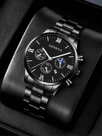 1 pièce Ensemble de montre d'homme de haute qualité, style casual chic, avec plusieurs options de couleurs, convient pour le quotidien, les fêtes, les anniversaires, Thanksgiving, Noël, Halloween, la rentrée, cadeau pour lui