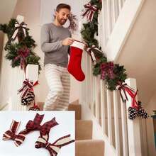 3 Rolls, Red-Toned Plaid Ribbon Christmas-Themed Red-And-Black Plaid Pattern Perfect For Gift Boxes, Staircases, Doors And Windows, Christmas Tree Decorations, And Craft Embellishments Home Decor Christmas Decorations Room Decor Winter