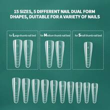 Forme doppie per unghie per estensione di gel polimerizzato, stampo per unghie in acrilico con varie forme e linea francese, facile da usare per principianti, stampi per unghie rapidi per manicure