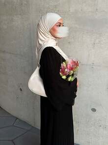 1pc Elegant Muslim Robe Robe, Soft & Comfortable For Daily Wear, Versatile Classic Abaya - Multicolor - View 26